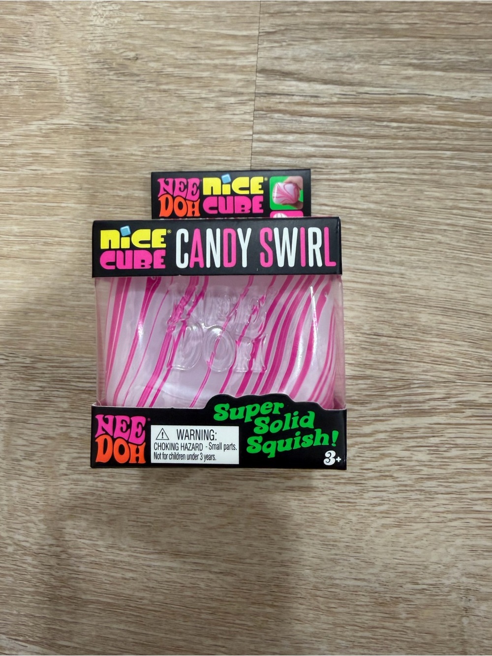 Nice Cube Candy Swirl Pink Squish Toy -